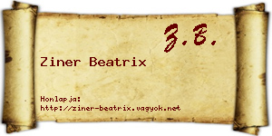 Ziner Beatrix névjegykártya