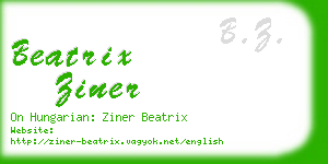 beatrix ziner business card